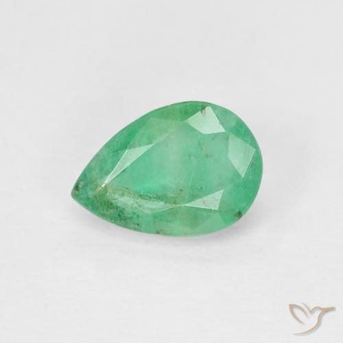 0.64ct Naturale Verde freddo Smeraldo, Forma a pera, VS-SI