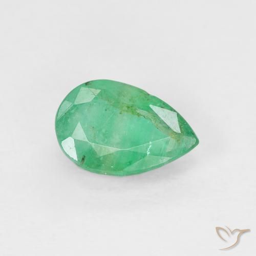 Smeraldo Verde freddo naturale da 0.64 ct, Forma a pera, VS-SI
