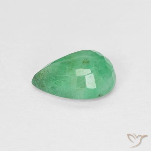 Smeraldo Verde freddo naturale da 0.64 ct, Forma a pera, VS-SI