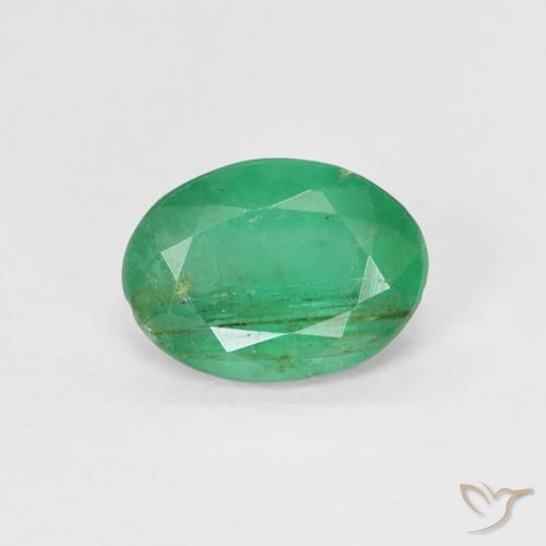 0.77ct Naturale Verde giada Smeraldo, Ovale, VS-SI