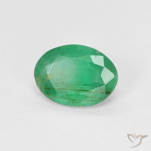 Smeraldo Verde giada naturale da 0.77 ct, Ovale, VS-SI