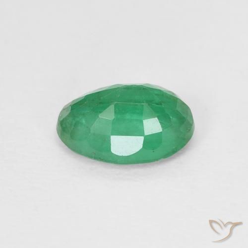 Smeraldo Verde giada naturale da 0.77 ct, Ovale, VS-SI