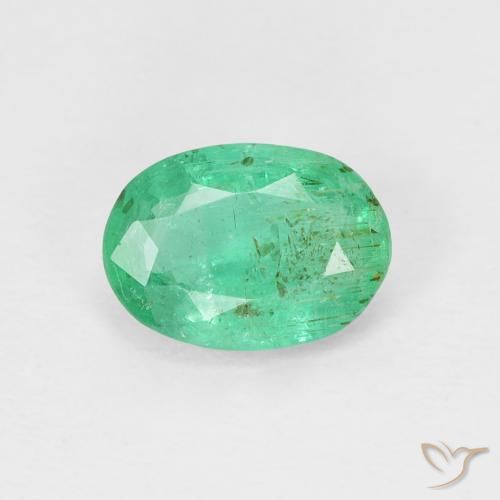 Smeraldo Verde medio naturale da 0.76 ct, Ovale, VS-SI