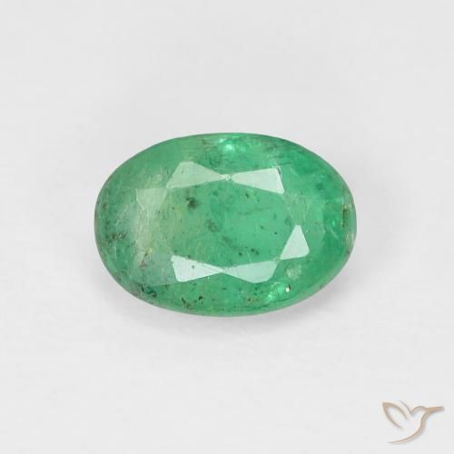 0.79ct Naturale Verde brillante Smeraldo, Ovale, VS-SI