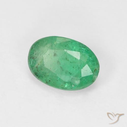 Smeraldo Verde brillante naturale da 0.79 ct, Ovale, VS-SI