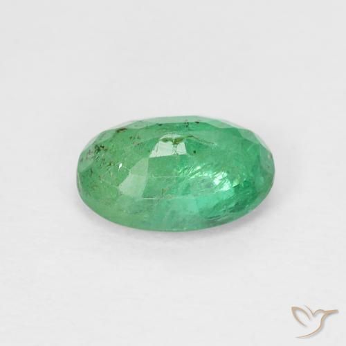 Smeraldo Verde brillante naturale da 0.79 ct, Ovale, VS-SI