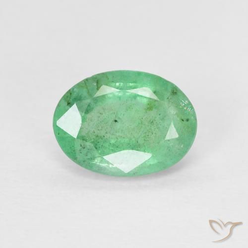 0.78ct Naturale Verde chiaro Smeraldo, Ovale, VS-SI