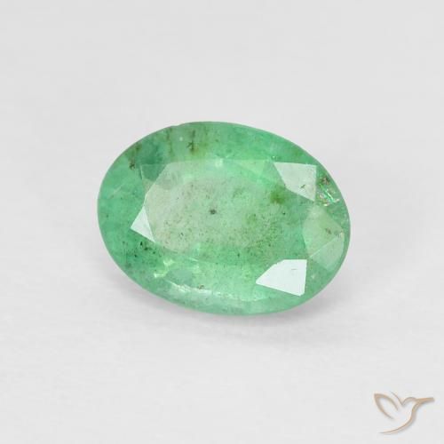 Smeraldo Verde chiaro naturale da 0.78 ct, Ovale, VS-SI
