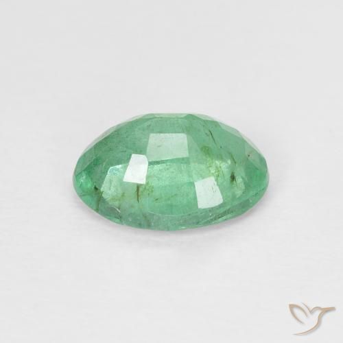 Smeraldo Verde chiaro naturale da 0.78 ct, Ovale, VS-SI