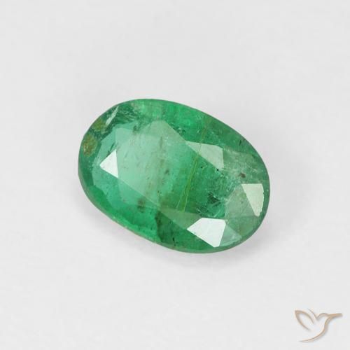 Smeraldo Verde chiaro medio naturale da 0.75 ct, Ovale, SI