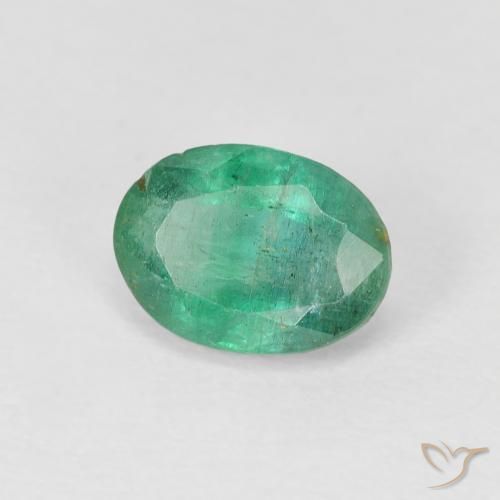 Smeraldo Verde chiaro medio naturale da 0.86 ct, Ovale, SI