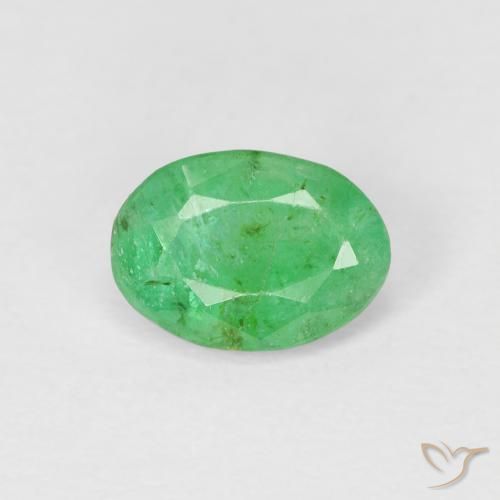 0.80ct Naturale Verde medio Smeraldo, Ovale, SI