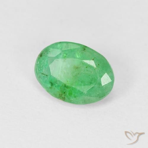 Smeraldo Verde medio naturale da 0.80 ct, Ovale, SI