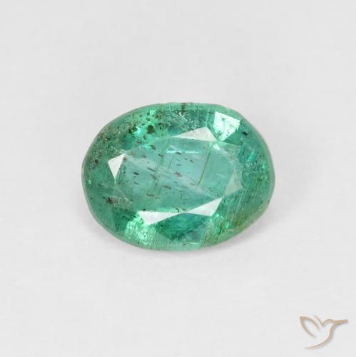 1.09ct Naturale Verde freddo Smeraldo, Ovale, VS-SI