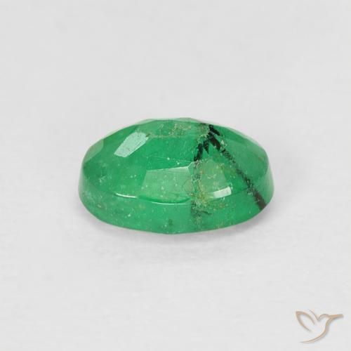 Smeraldo Verde brillante naturale da 0.58 ct, Ovale, VS-SI