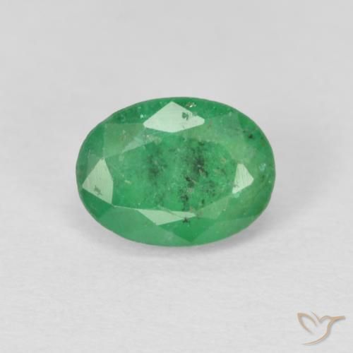 0.80ct Naturale Verde giallastro Smeraldo, Ovale, SI