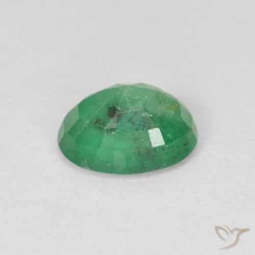 Smeraldo Verde giallastro naturale da 0.80 ct, Ovale, SI