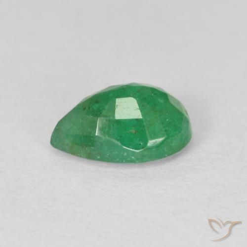 Smeraldo Verde medio naturale da 0.73 ct, Forma a pera, SI