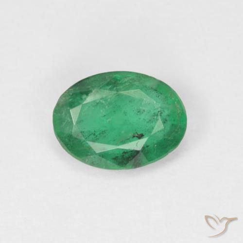 0.60ct Naturale Verde caldo Smeraldo, Ovale, SI