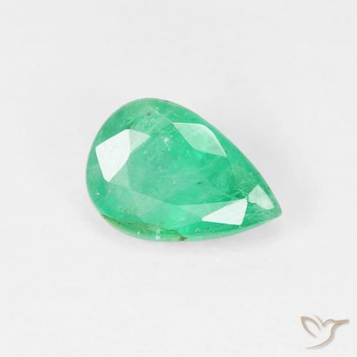 0.78ct Naturale Verde Menta Intenso Smeraldo, Forma a pera, VS-SI