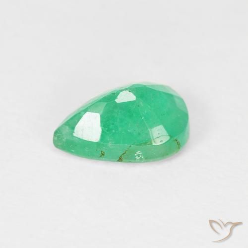 Smeraldo Verde Menta Intenso naturale da 0.78 ct, Forma a pera, VS-SI