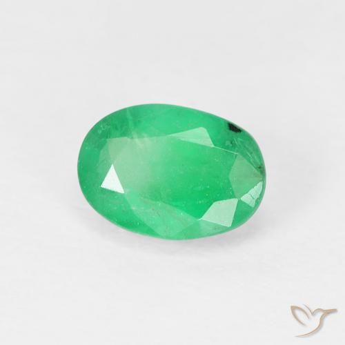 Smeraldo Verde giallastro naturale da 0.86 ct, Ovale, VS-SI