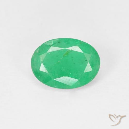 0.69ct Naturale Verde medio Smeraldo, Ovale, VS-SI