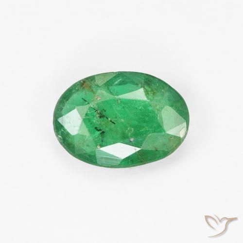 0.62ct Naturale Verde giallastro Smeraldo, Ovale, SI