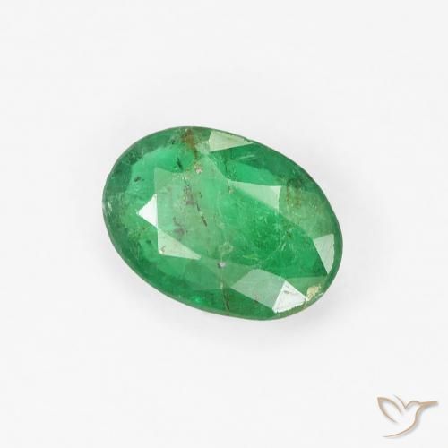 Smeraldo Verde giallastro naturale da 0.62 ct, Ovale, SI