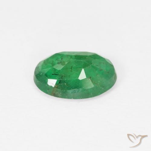 Smeraldo Verde giallastro naturale da 0.62 ct, Ovale, SI