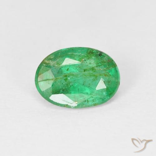 0.69ct Naturale Verde giallastro Smeraldo, Ovale, SI