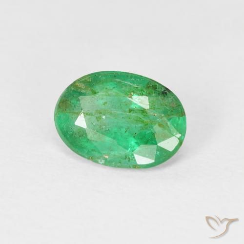 Smeraldo Verde giallastro naturale da 0.69 ct, Ovale, SI