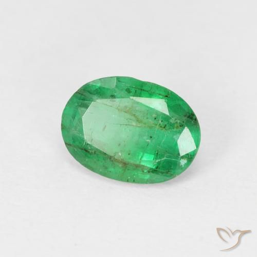 Smeraldo Verde medio naturale da 0.78 ct, Ovale, SI