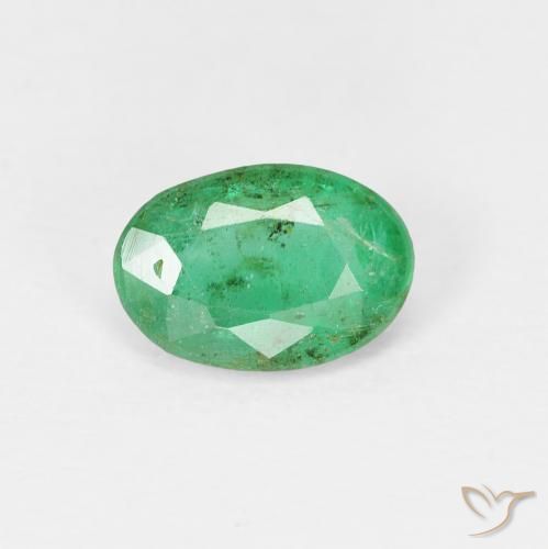 0.66ct Naturale Verde brillante Smeraldo, Ovale, SI