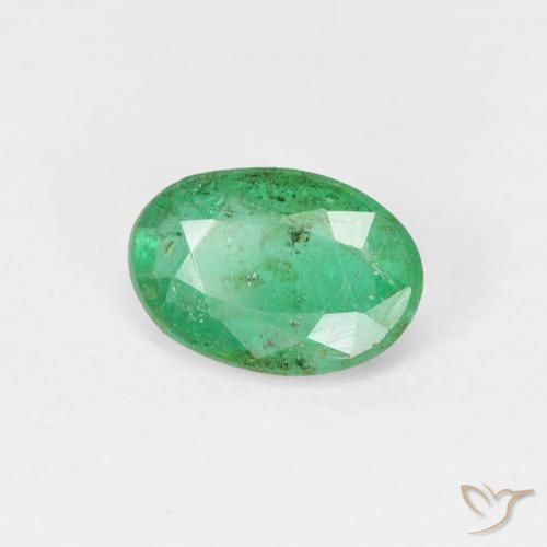 Smeraldo Verde brillante naturale da 0.66 ct, Ovale, SI