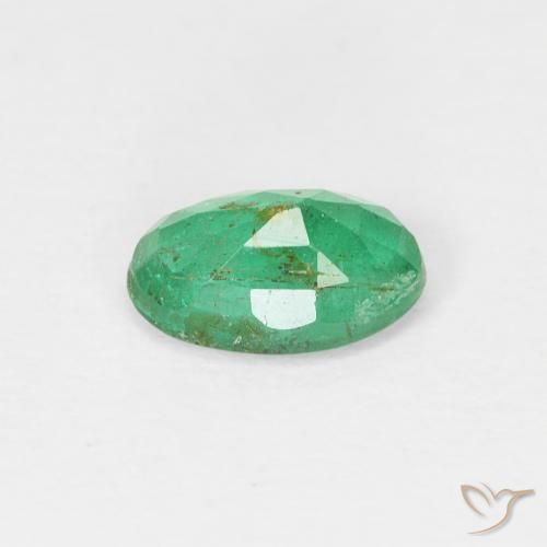 Smeraldo Verde brillante naturale da 0.66 ct, Ovale, SI