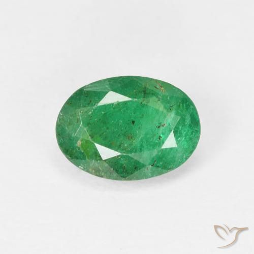 0.95ct Naturale Verde medio Smeraldo, Ovale, SI