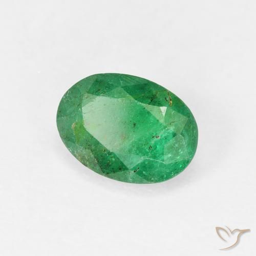 Smeraldo Verde medio naturale da 0.95 ct, Ovale, SI