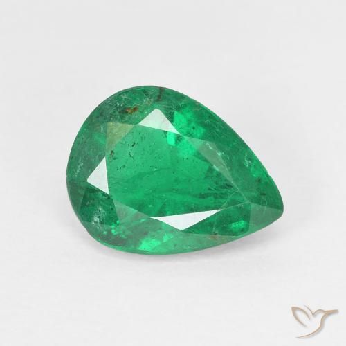 1.70ct Naturale Verde scuro Smeraldo, Forma a pera, VS