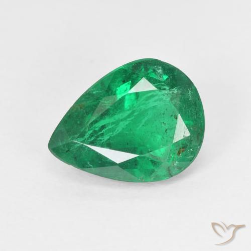 Smeraldo Verde scuro naturale da 1.70 ct, Forma a pera, VS