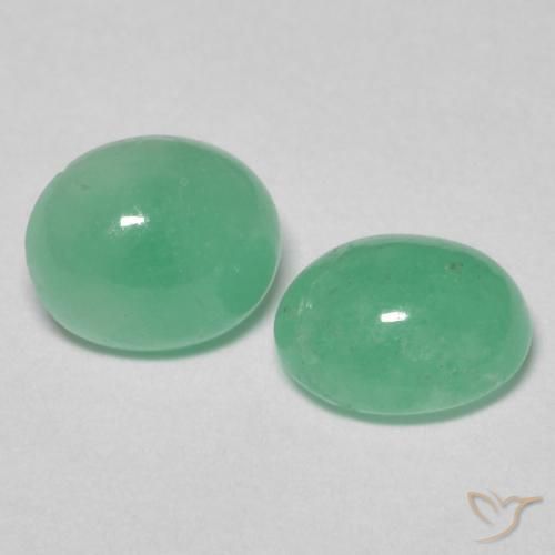 Gemme di Smeraldo Verde chiaro naturale da 1.25 ct, Ovale, Traslucido