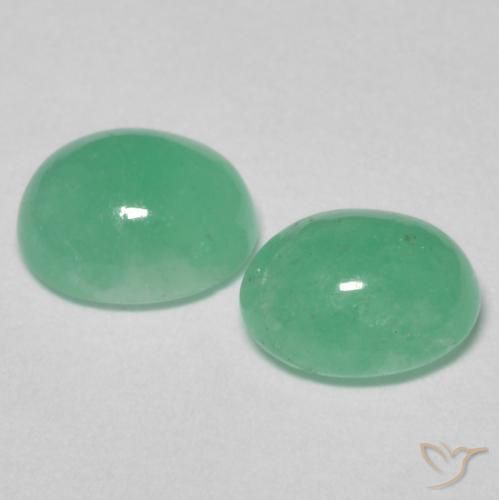 Gemme di Smeraldo Verde chiaro naturale da 1.25 ct, Ovale, Traslucido