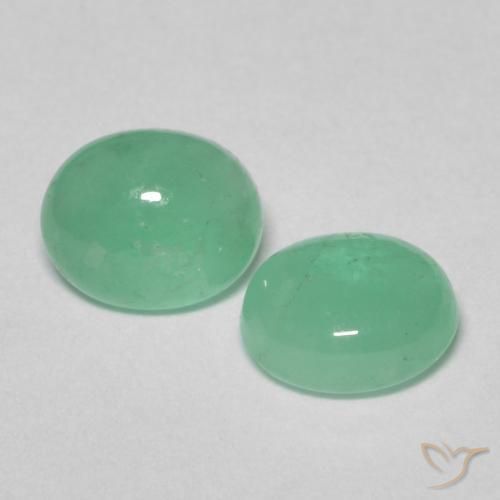 Gemme di Smeraldo Verde chiaro naturale da 1.15 ct, Ovale, Traslucido