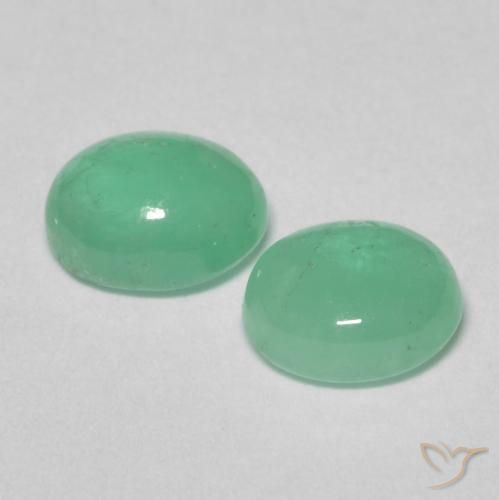 Gemme di Smeraldo Verde chiaro naturale da 1.15 ct, Ovale, Traslucido