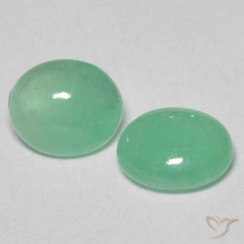 Gemme di Smeraldo Verde brillante naturale da 1.35 ct, Ovale, Traslucido