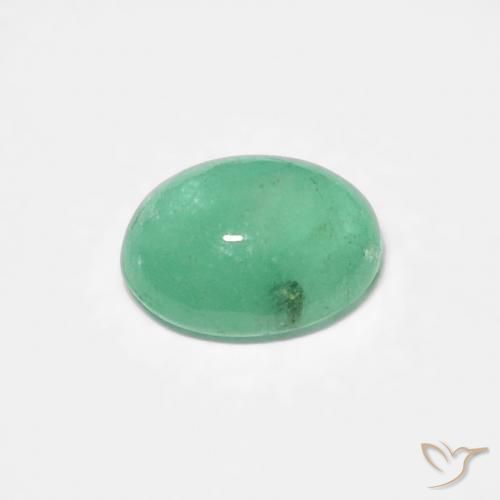 Smeraldo Verde brillante naturale da 0.45 ct, Ovale, Traslucido