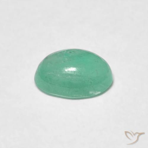 Smeraldo verde felce naturale da 0.48 ct, Ovale, Traslucido