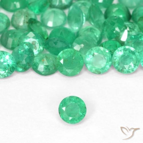 0.12ct Naturale Verde brillante Smeraldo, Rotondo, SI