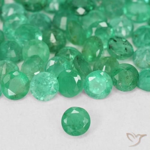 0.14ct Naturale Verde brillante Smeraldo, Rotondo, SI