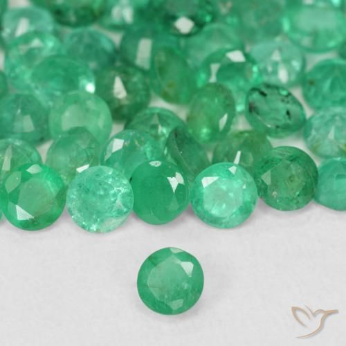 Smeraldo Verde brillante naturale da 0.14 ct, Rotondo, SI